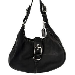 Authentic Vintage Y2K COACH Genuine Black Leather Handbag